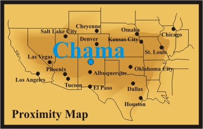 Chama New Mexico Locator Map